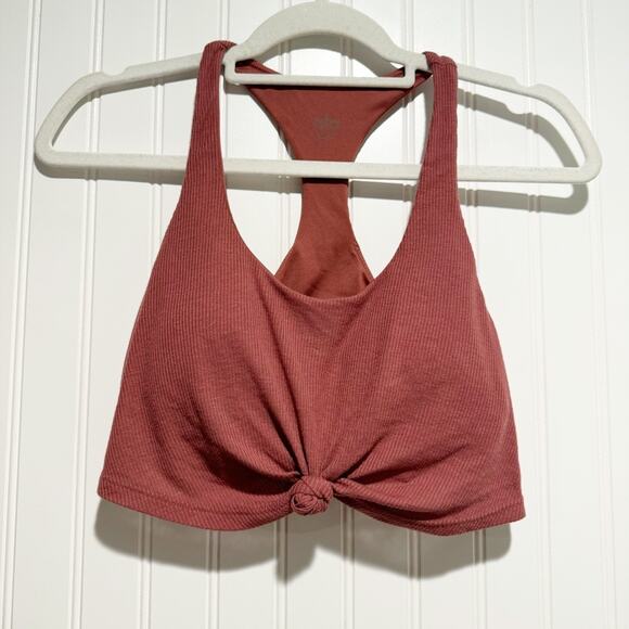 Alo Yoga Rosewood Ribbed Knitted Sports Bra Size Small - Picture 2 of 6